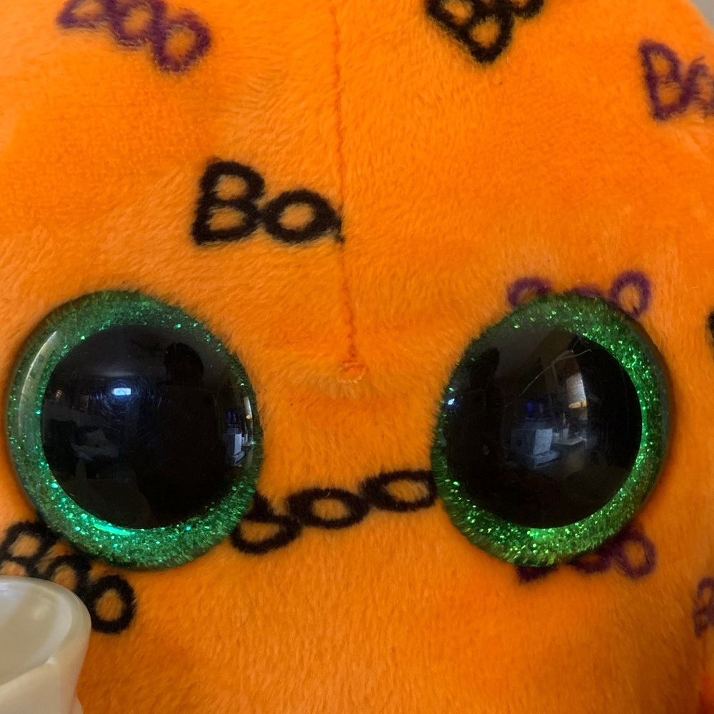 6 pc Ty Orange Boo Plush Halloween Kitchen table placemat ghost candles mitt lot - Picture 14 of 16